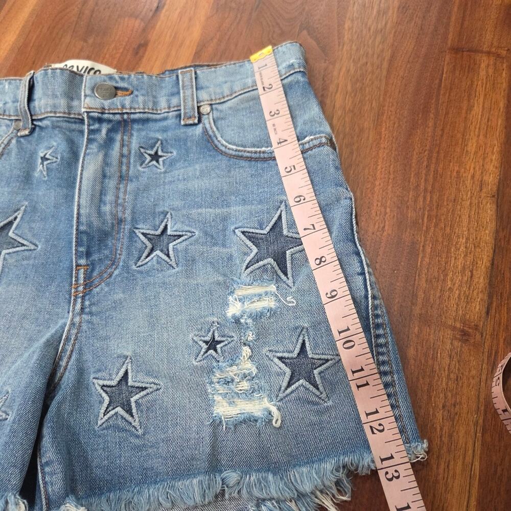 REVICE Blue Denim Star Appliqué Jean Shorts - Picture 6 of 9